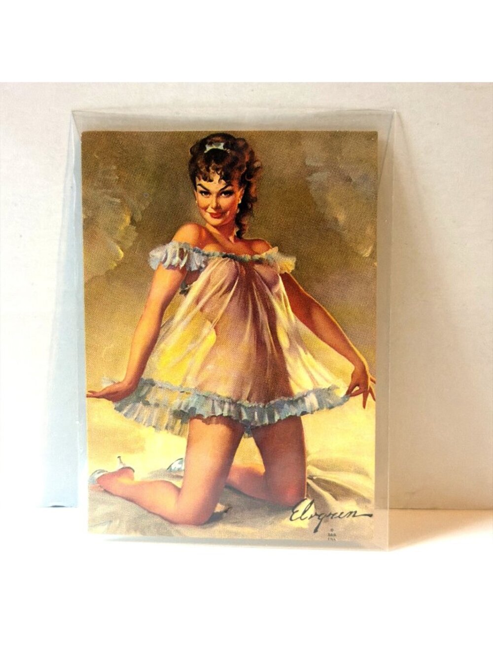 1993 Gil Elvgren Pinup Card #78 Mitzi Comic Image Calendar Art Man Cave Décor